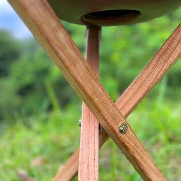 Closeup of handpan stand with handpan on it
