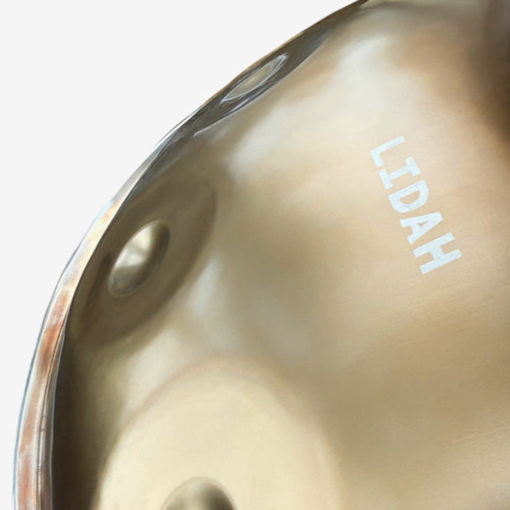 Shiny LIDAH® Stainless Steel Handpan in natural light