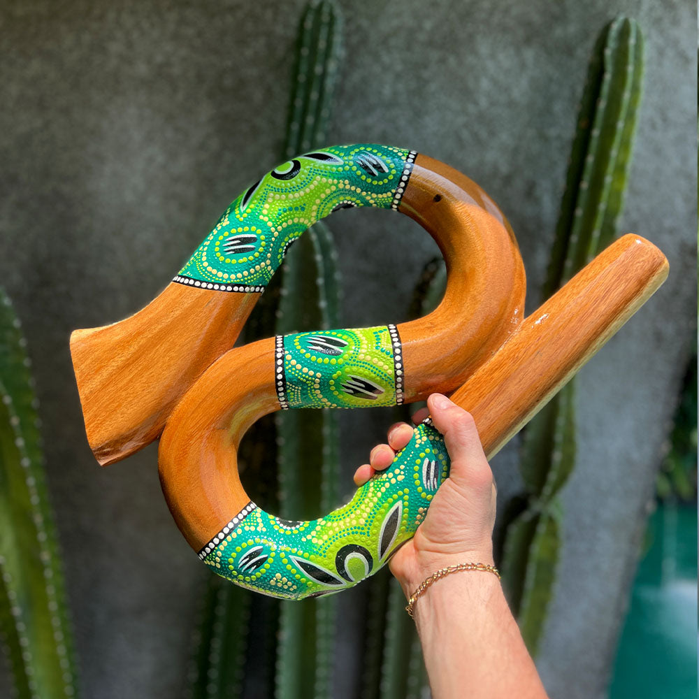LIDAH® Snake Didgeridoo handcrafted from teak wood
