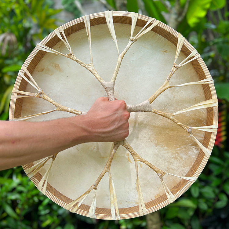 Traditional Shaman Drum creating deep, earthy vibrations